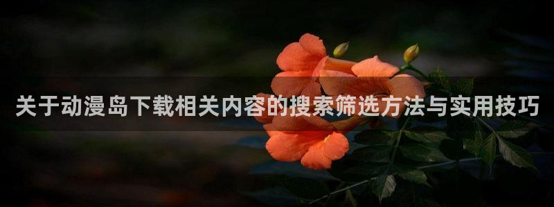 香蕉成熟时电影3:关于动漫岛下载相关内容的搜索筛选方法与实用技巧配图