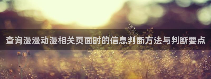 香蕉成熟时为你钟情:查询漫漫动漫相关页面时的信息判断方法与判断要点配图